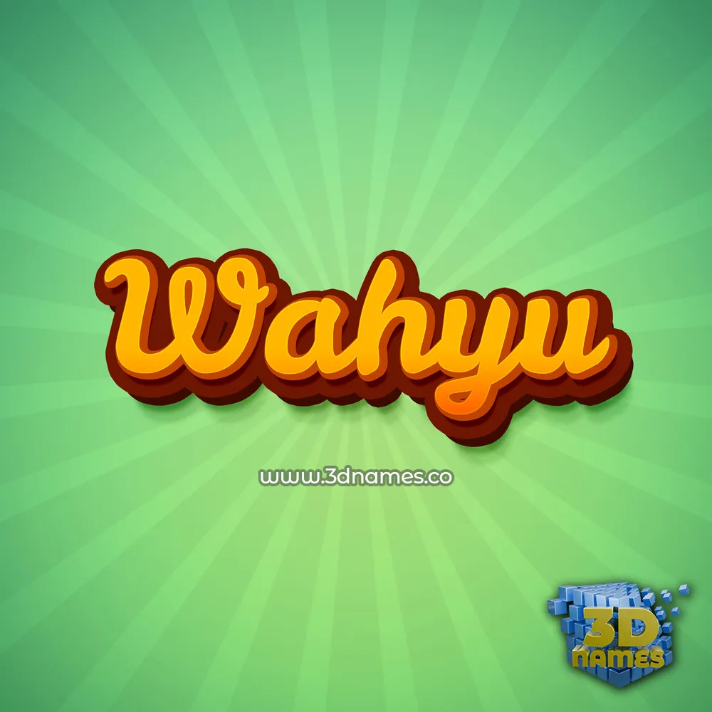 wahyu in Green Rays style - 3D name wallpaper