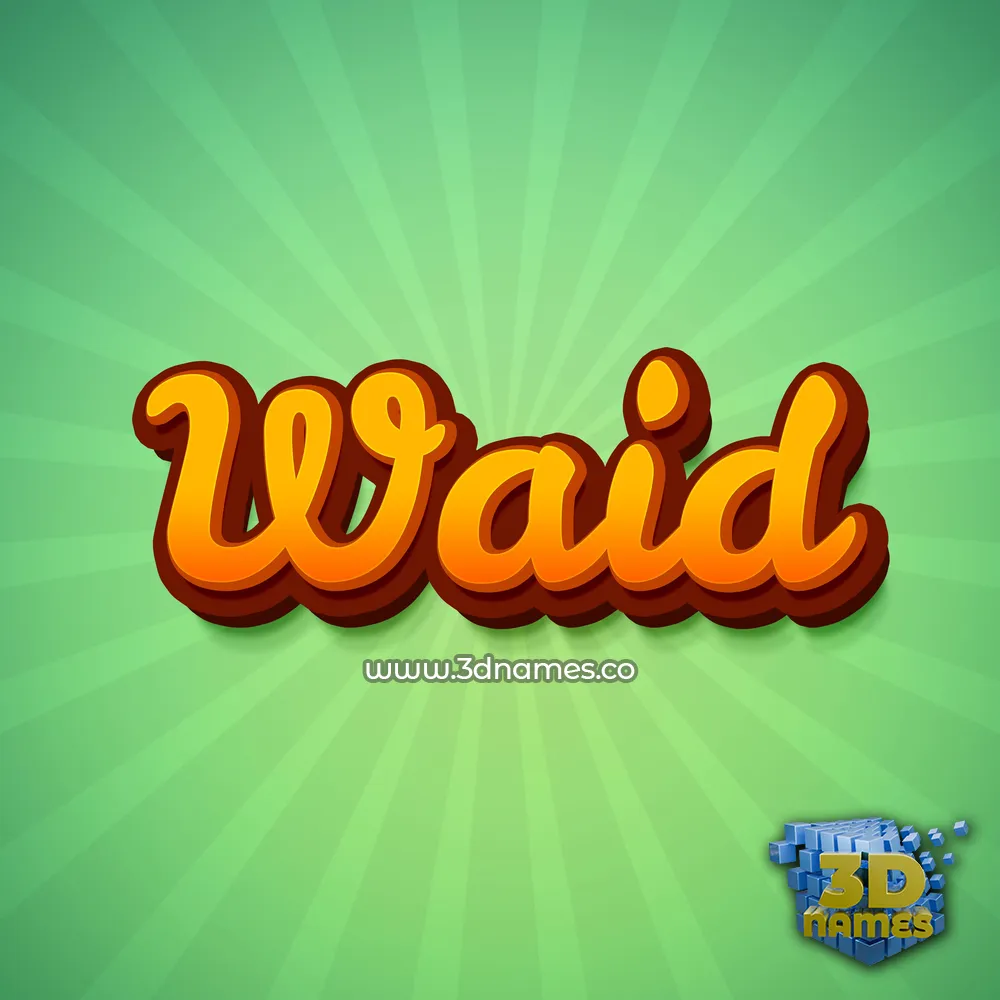 waid in Green Rays style - 3D name wallpaper