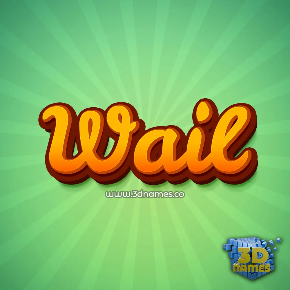 wail in Green Rays style - 3D name wallpaper