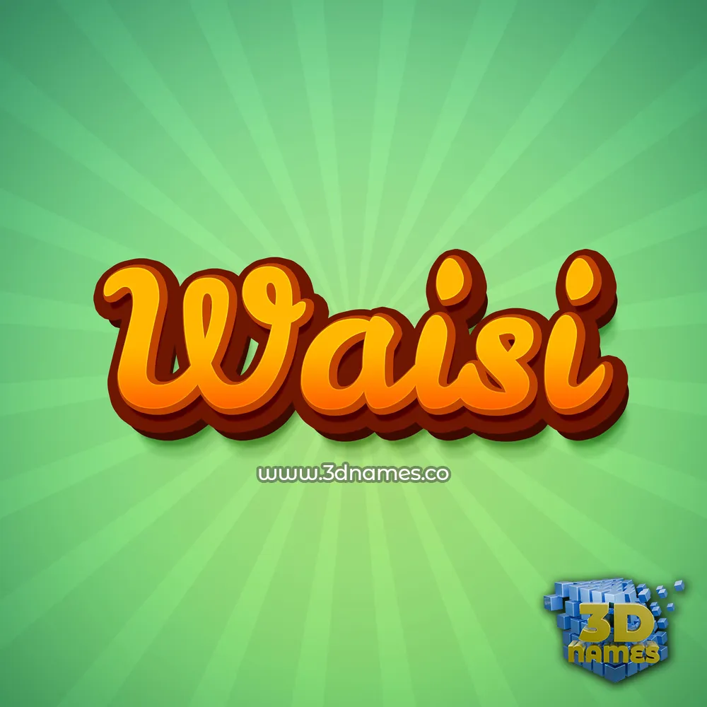 waisi in Green Rays style - 3D name wallpaper