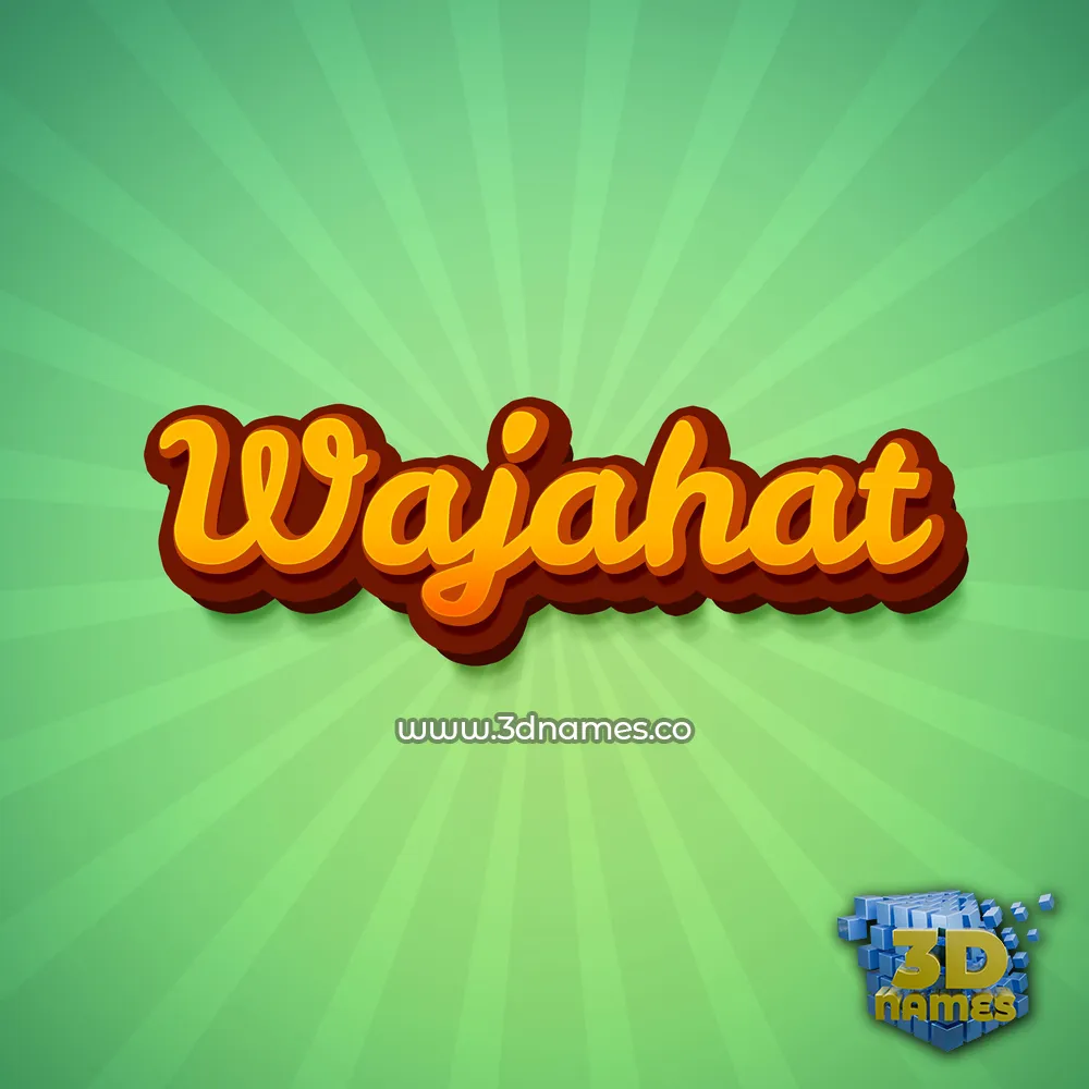 wajahat in Green Rays style - 3D name wallpaper