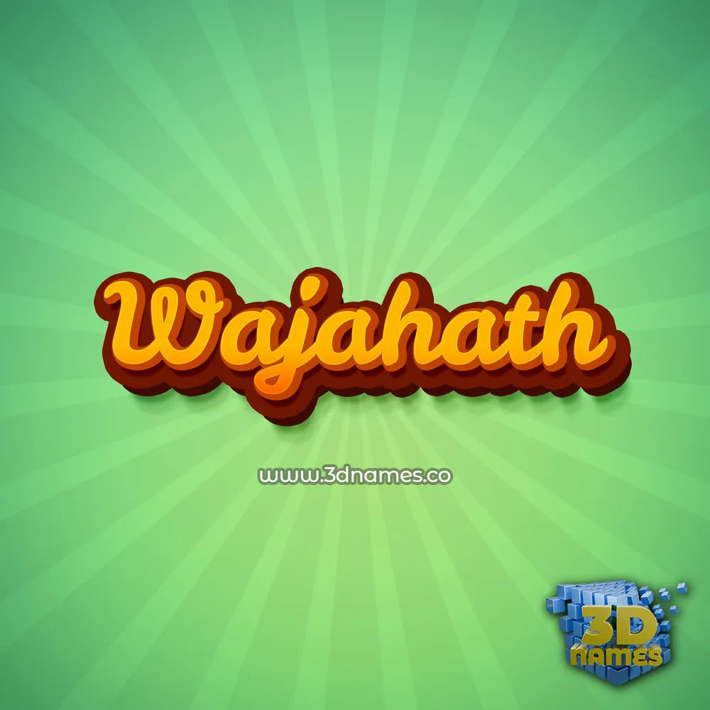 wajahath in Green Rays style - 3D name wallpaper