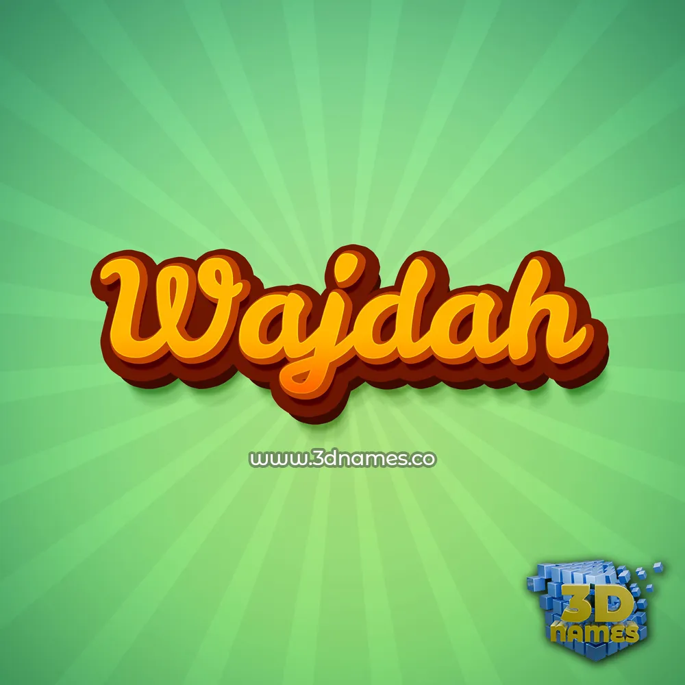 wajdah in Green Rays style - 3D name wallpaper