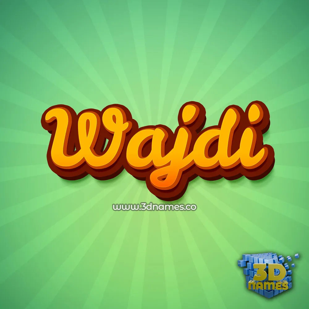 wajdi in Green Rays style - 3D name wallpaper