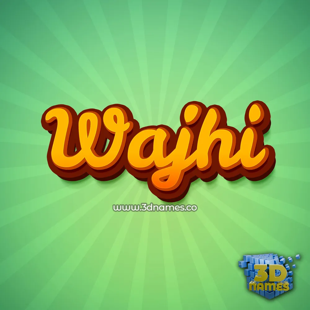 wajhi in Green Rays style - 3D name wallpaper