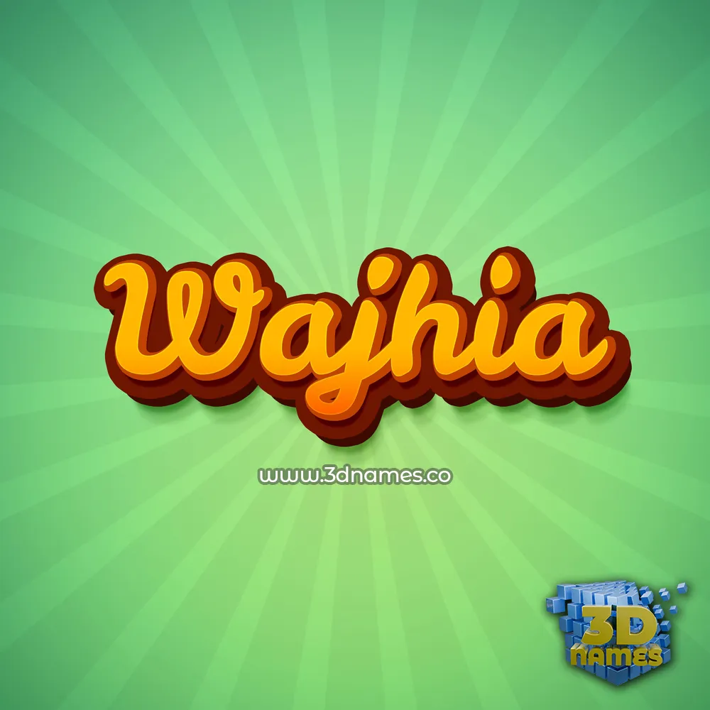 wajhia in Green Rays style - 3D name wallpaper