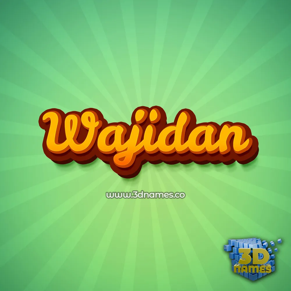 wajidan in Green Rays style - 3D name wallpaper