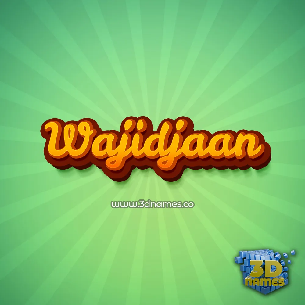 wajidjaan in Green Rays style - 3D name wallpaper