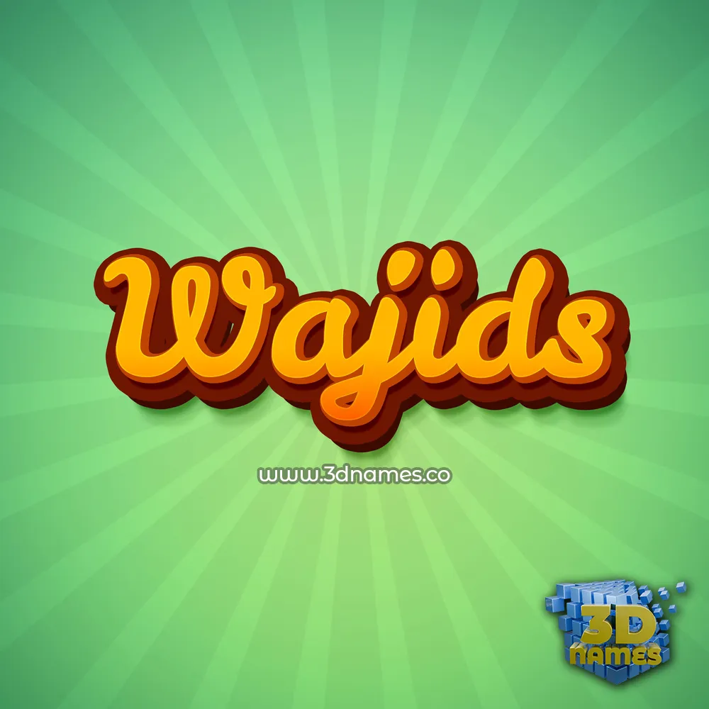 wajids in Green Rays style - 3D name wallpaper