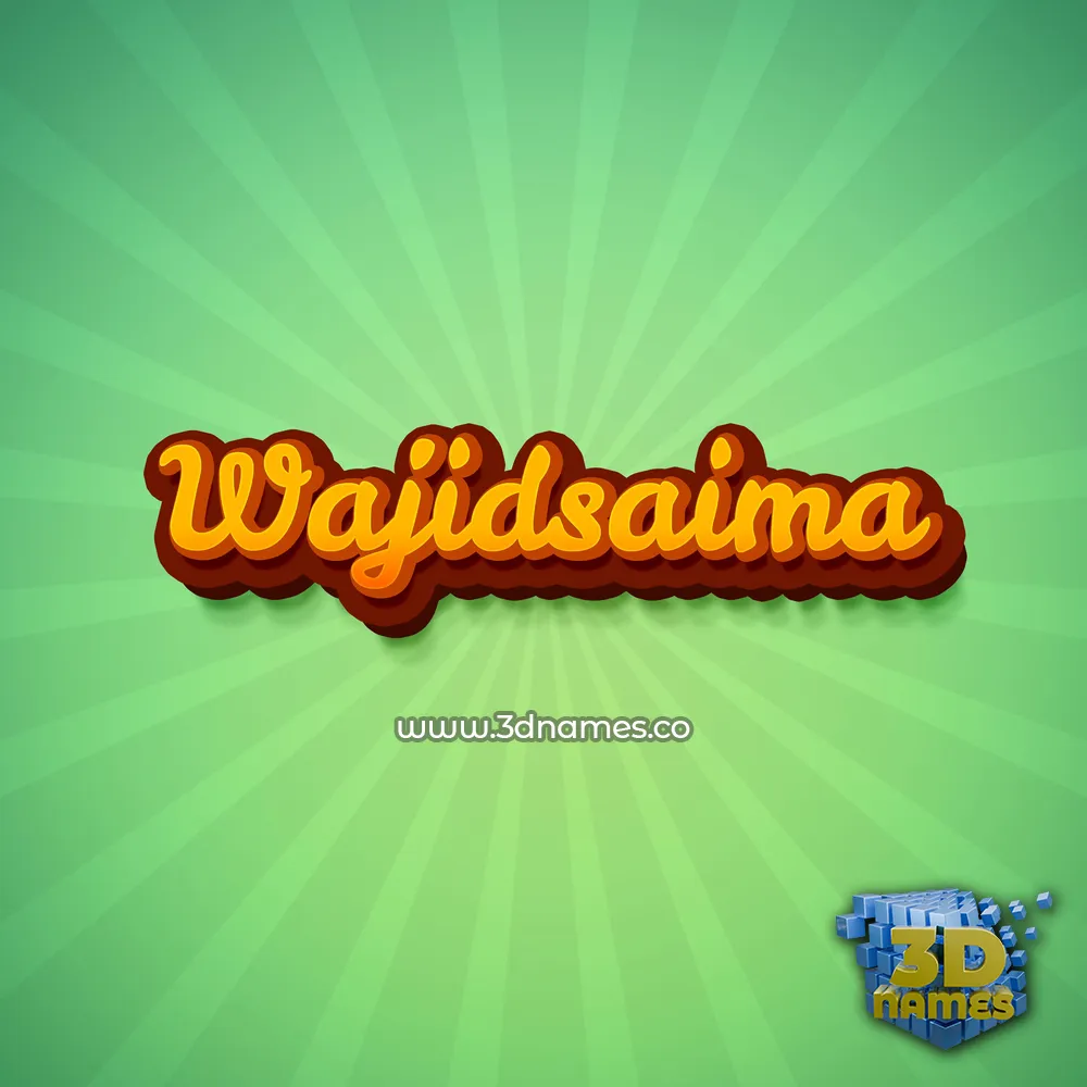 wajidsaima in Green Rays style - 3D name wallpaper