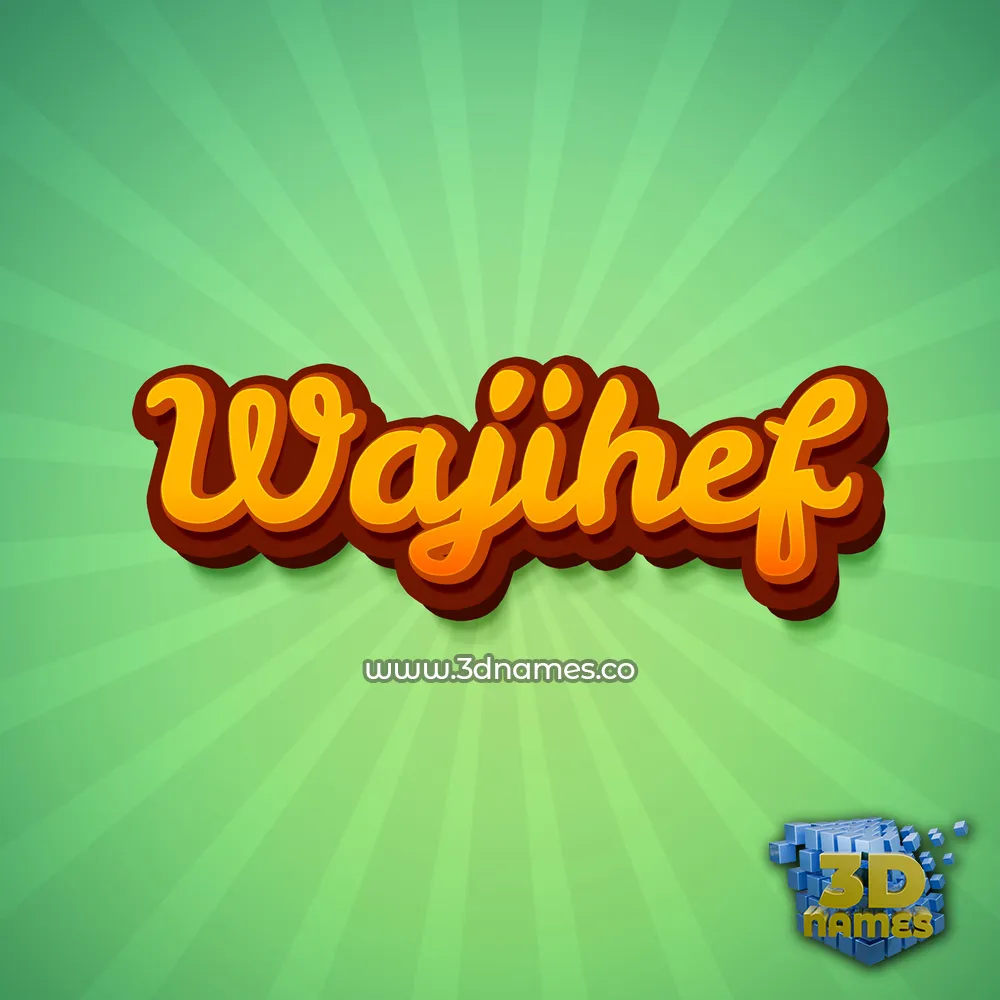 wajihef in Green Rays style - 3D name wallpaper