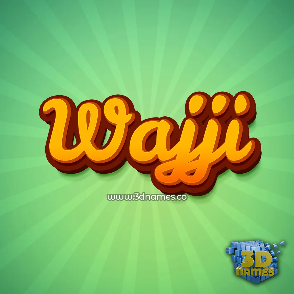 wajji in Green Rays style - 3D name wallpaper