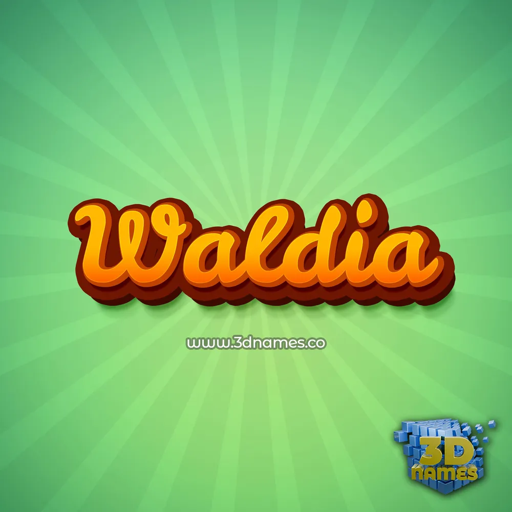 waldia in Green Rays style - 3D name wallpaper