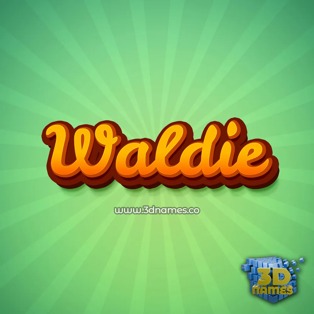 waldie in Green Rays style - 3D name wallpaper