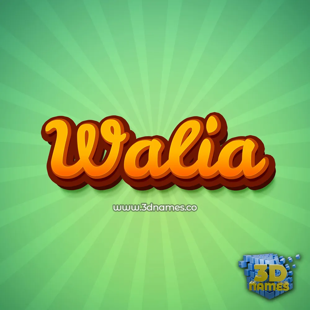 walia in Green Rays style - 3D name wallpaper