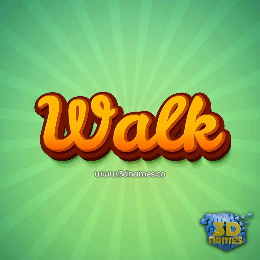 walk in Green Rays style - 3D name wallpaper