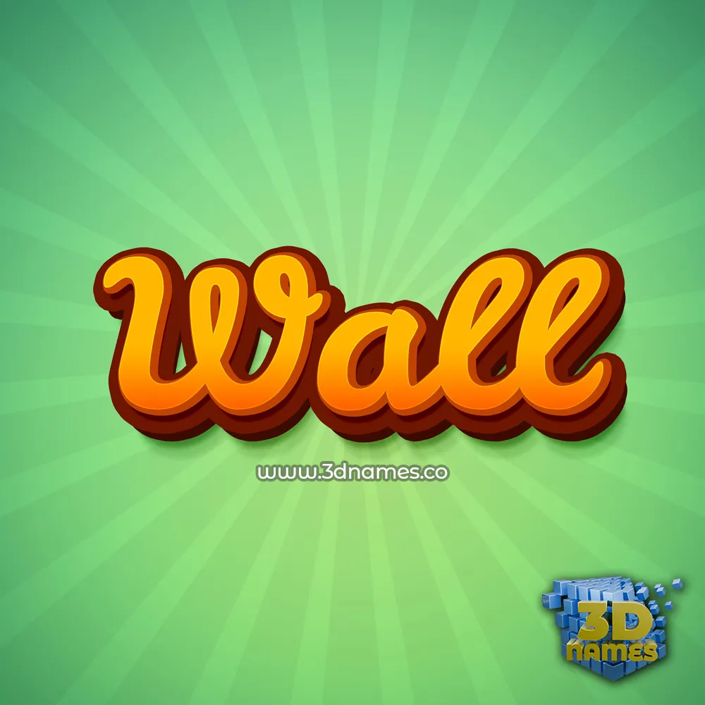 wall in Green Rays style - 3D name wallpaper