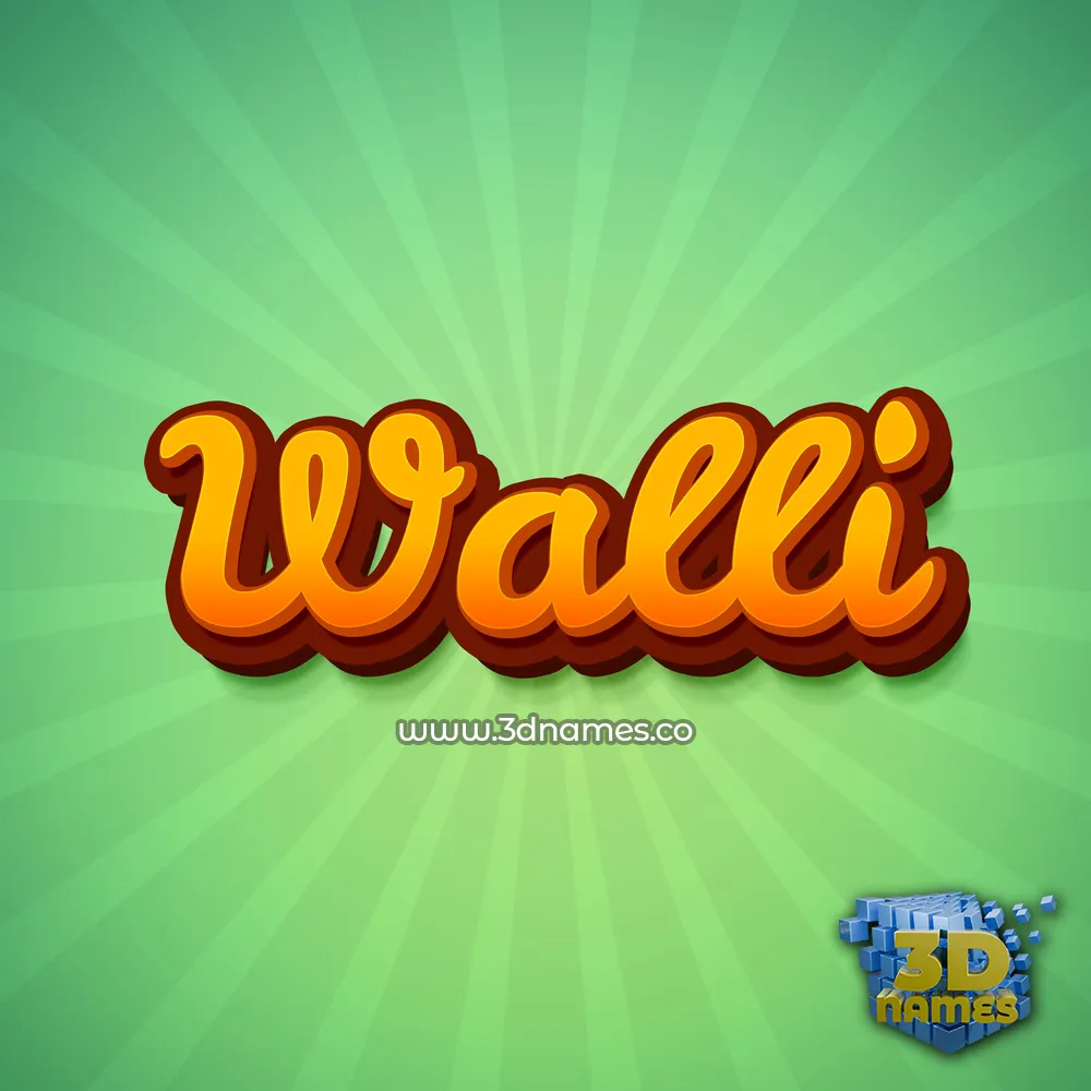 walli in Green Rays style - 3D name wallpaper