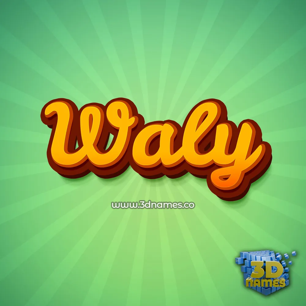 waly in Green Rays style - 3D name wallpaper