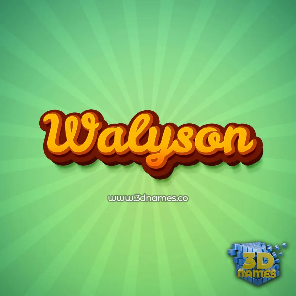 walyson in Green Rays style - 3D name wallpaper