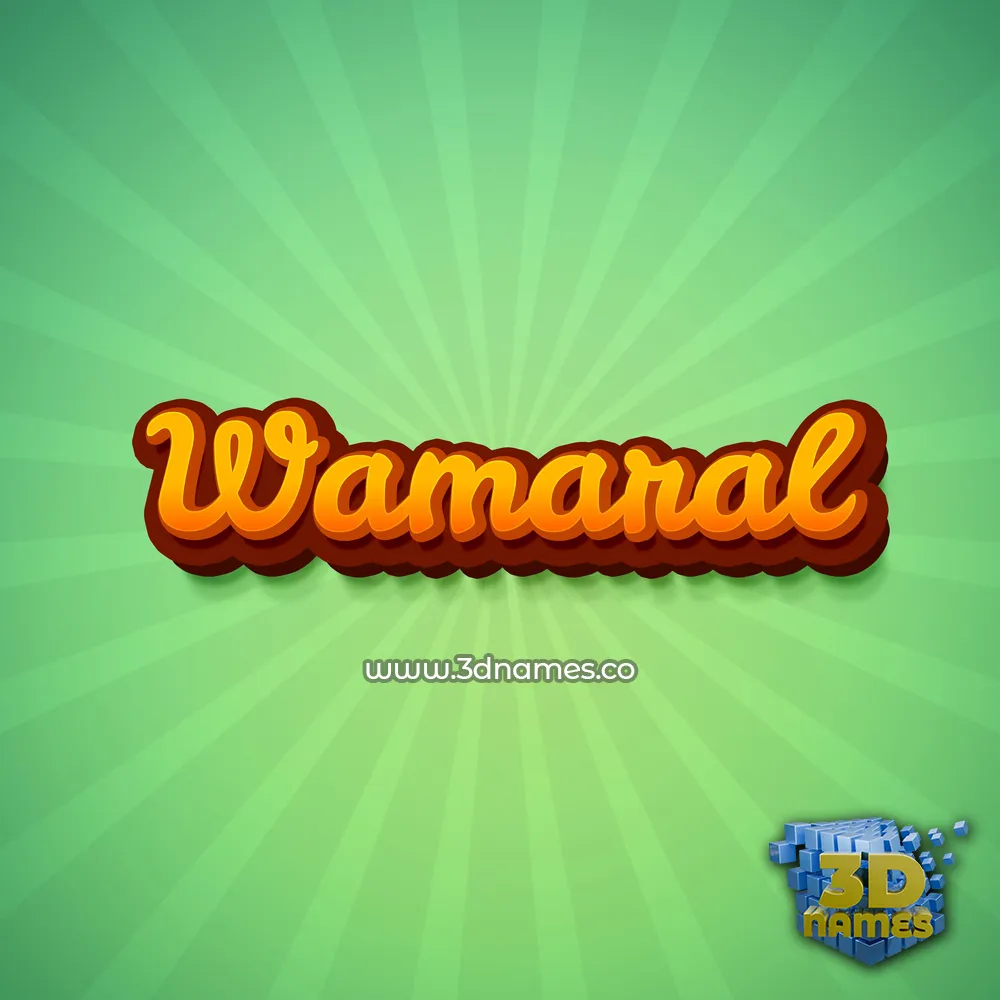 wamaral in Green Rays style - 3D name wallpaper