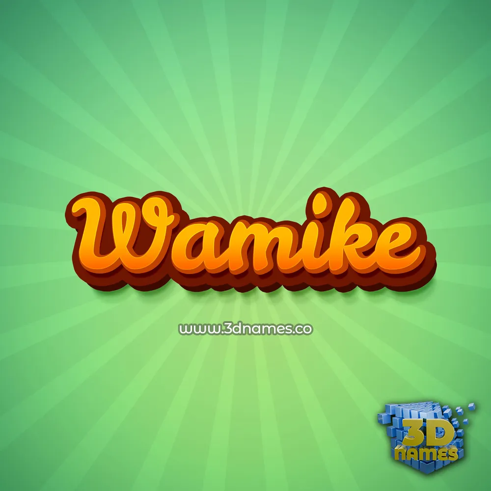 wamike in Green Rays style - 3D name wallpaper