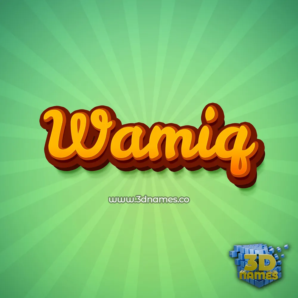 wamiq in Green Rays style - 3D name wallpaper