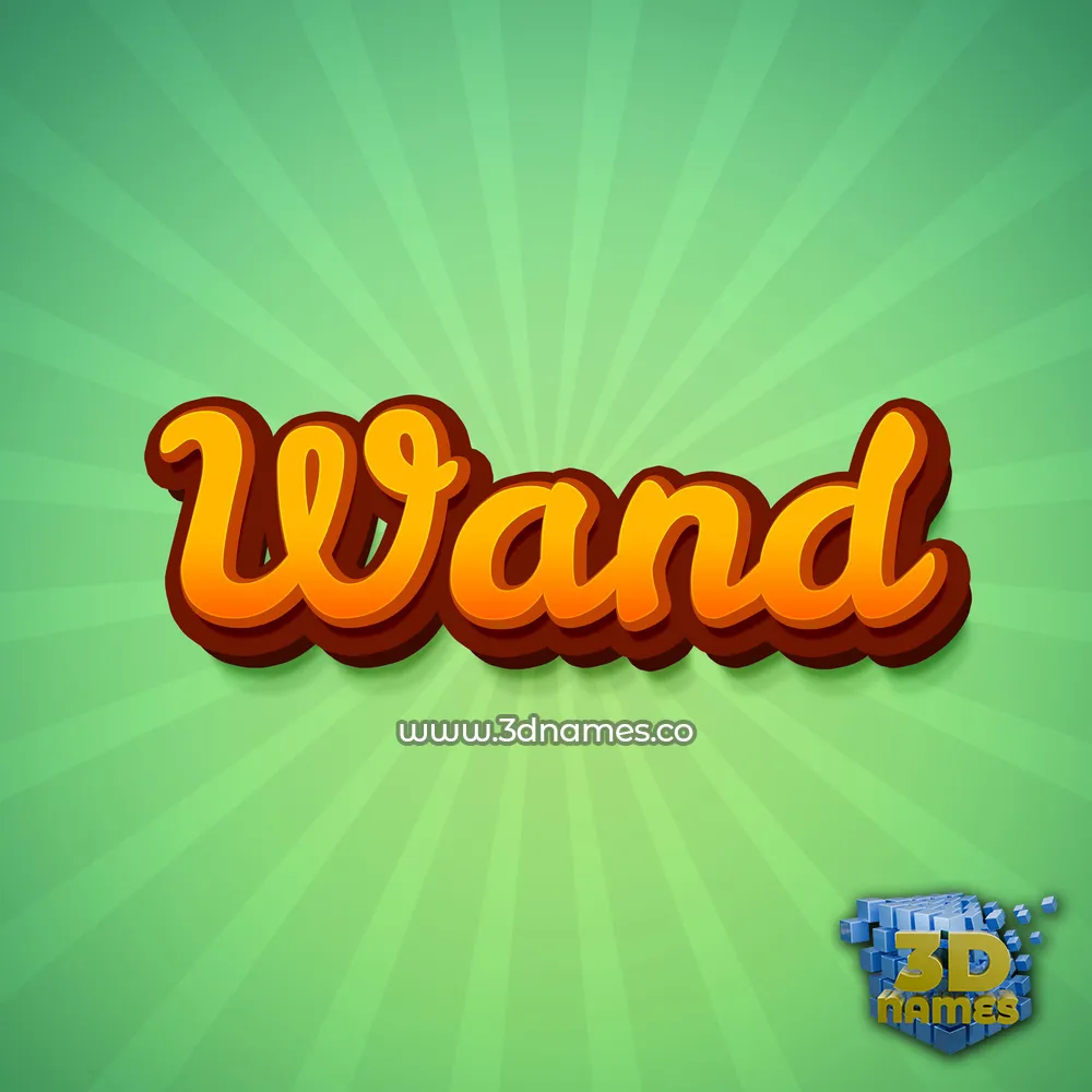 wand in Green Rays style - 3D name wallpaper