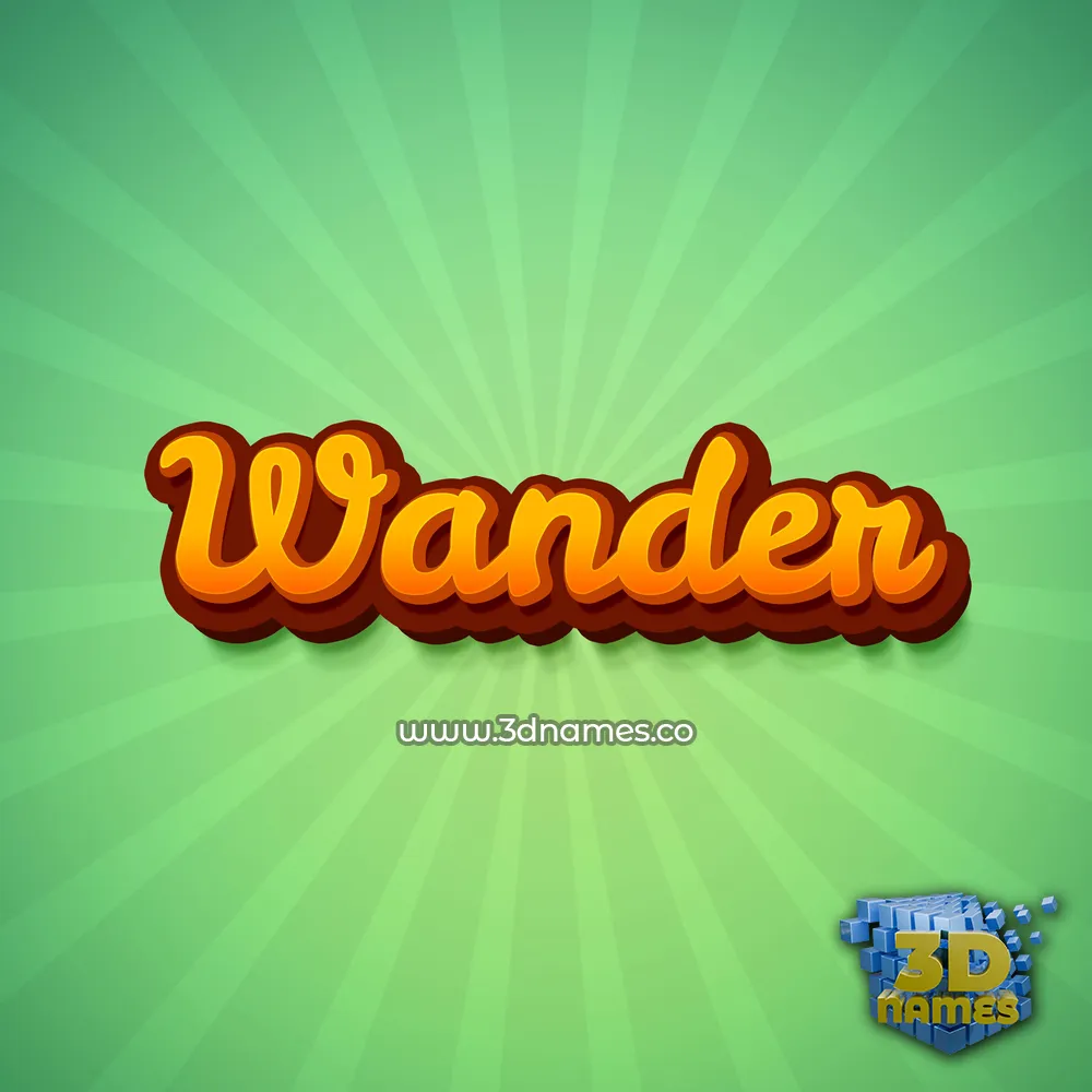 wander in Green Rays style - 3D name wallpaper