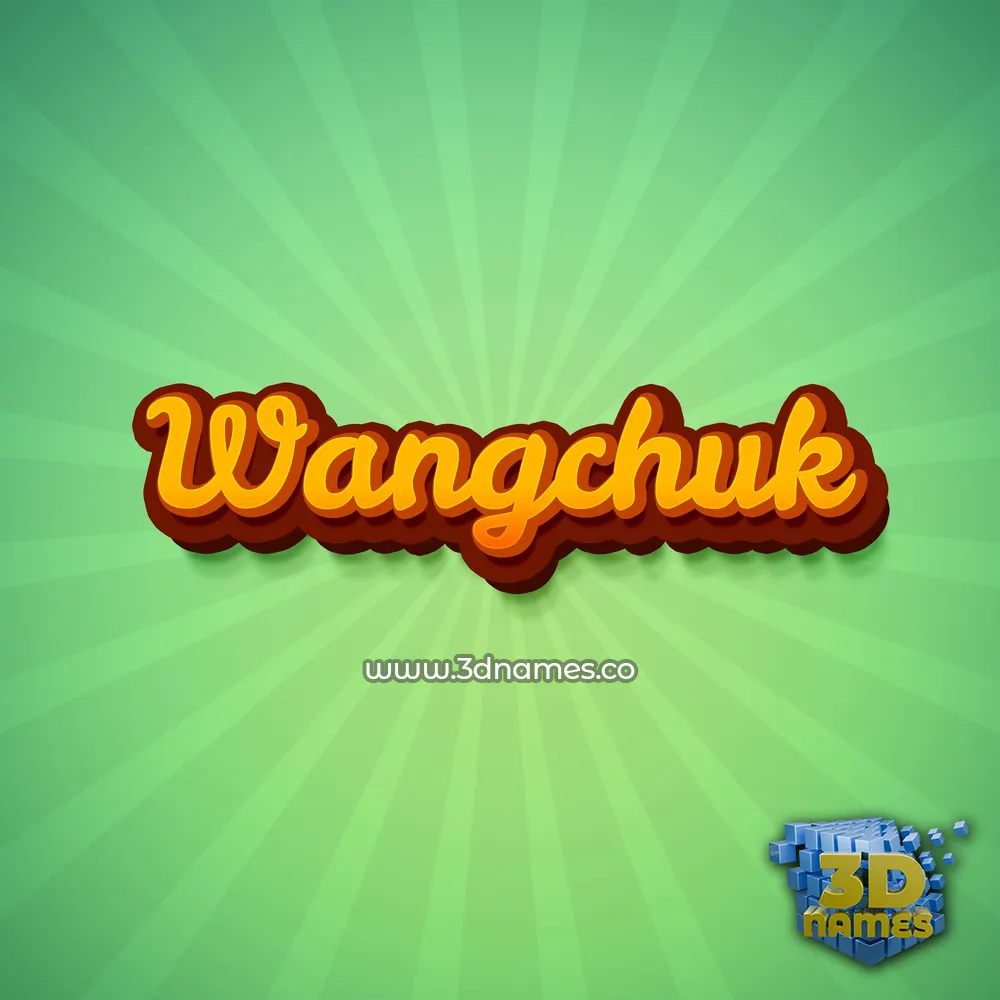 wangchuk in Green Rays style - 3D name wallpaper