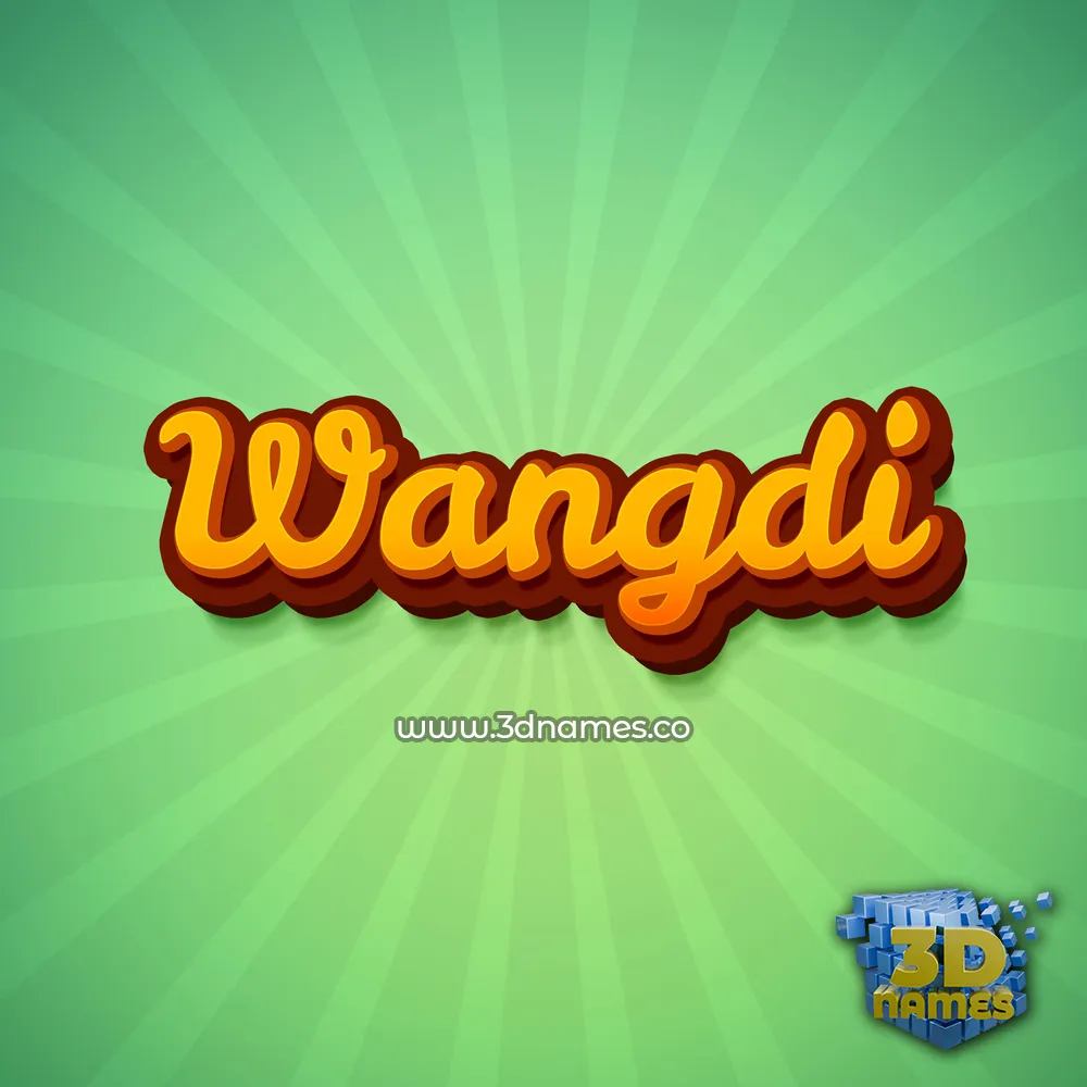 wangdi in Green Rays style - 3D name wallpaper
