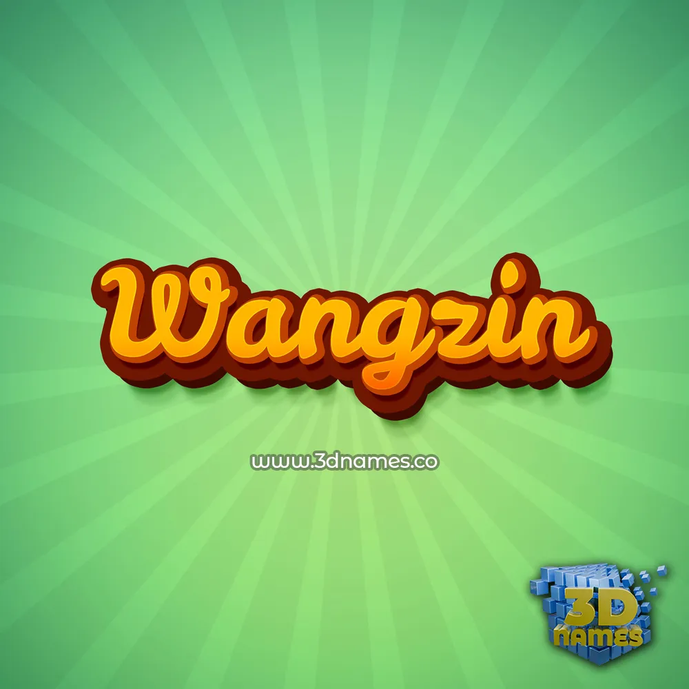 wangzin in Green Rays style - 3D name wallpaper