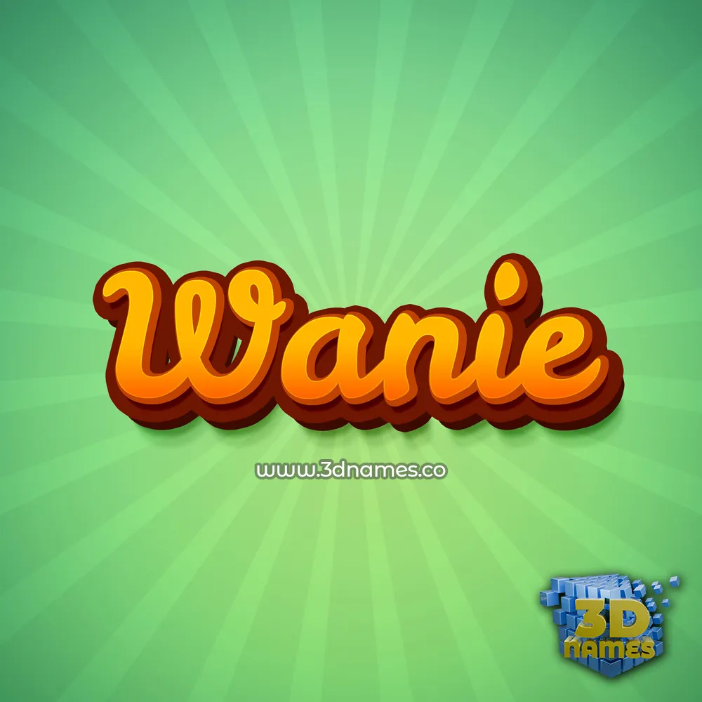 wanie in Green Rays style - 3D name wallpaper