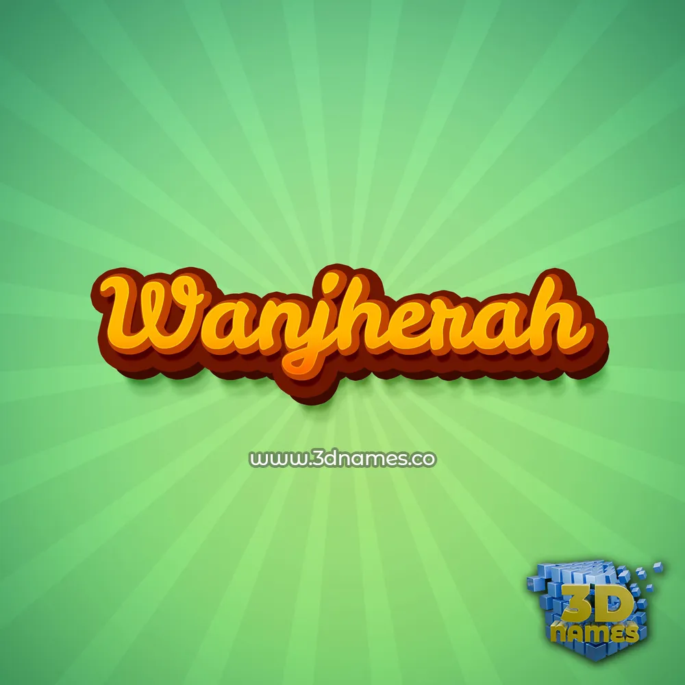 wanjherah in Green Rays style - 3D name wallpaper