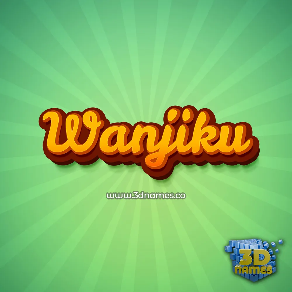 wanjiku in Green Rays style - 3D name wallpaper