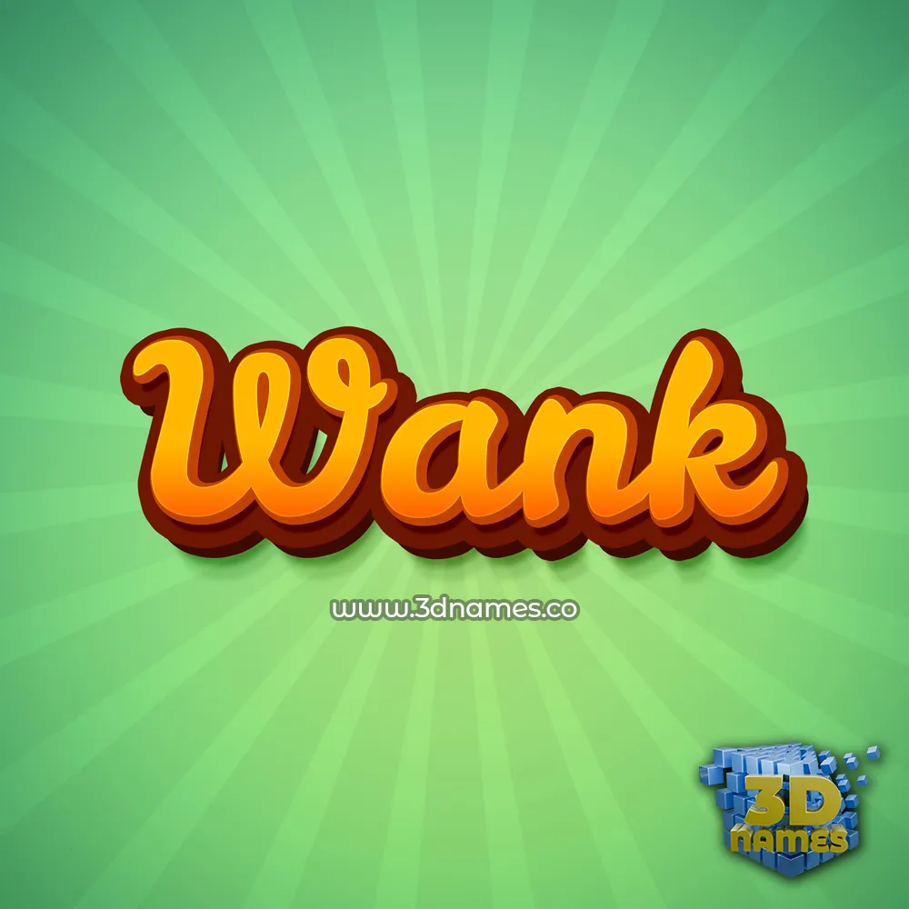 wank in Green Rays style - 3D name wallpaper