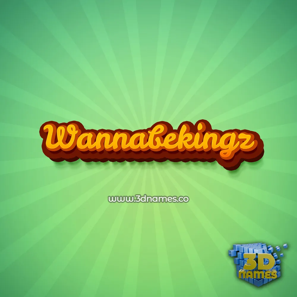 wannabekingz in Green Rays style - 3D name wallpaper