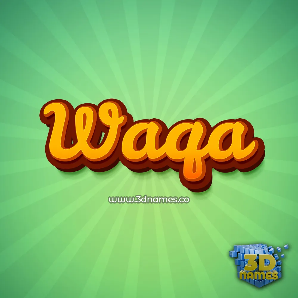 waqa in Green Rays style - 3D name wallpaper