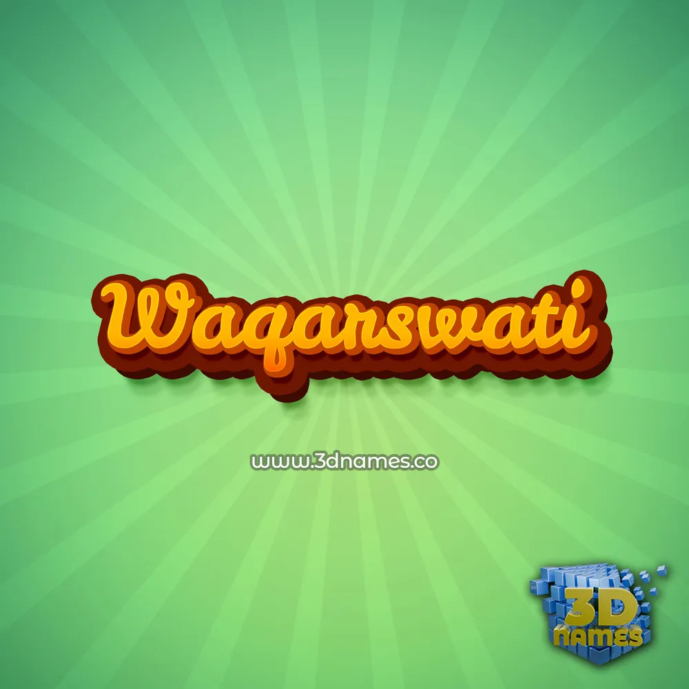 waqarswati in Green Rays style - 3D name wallpaper