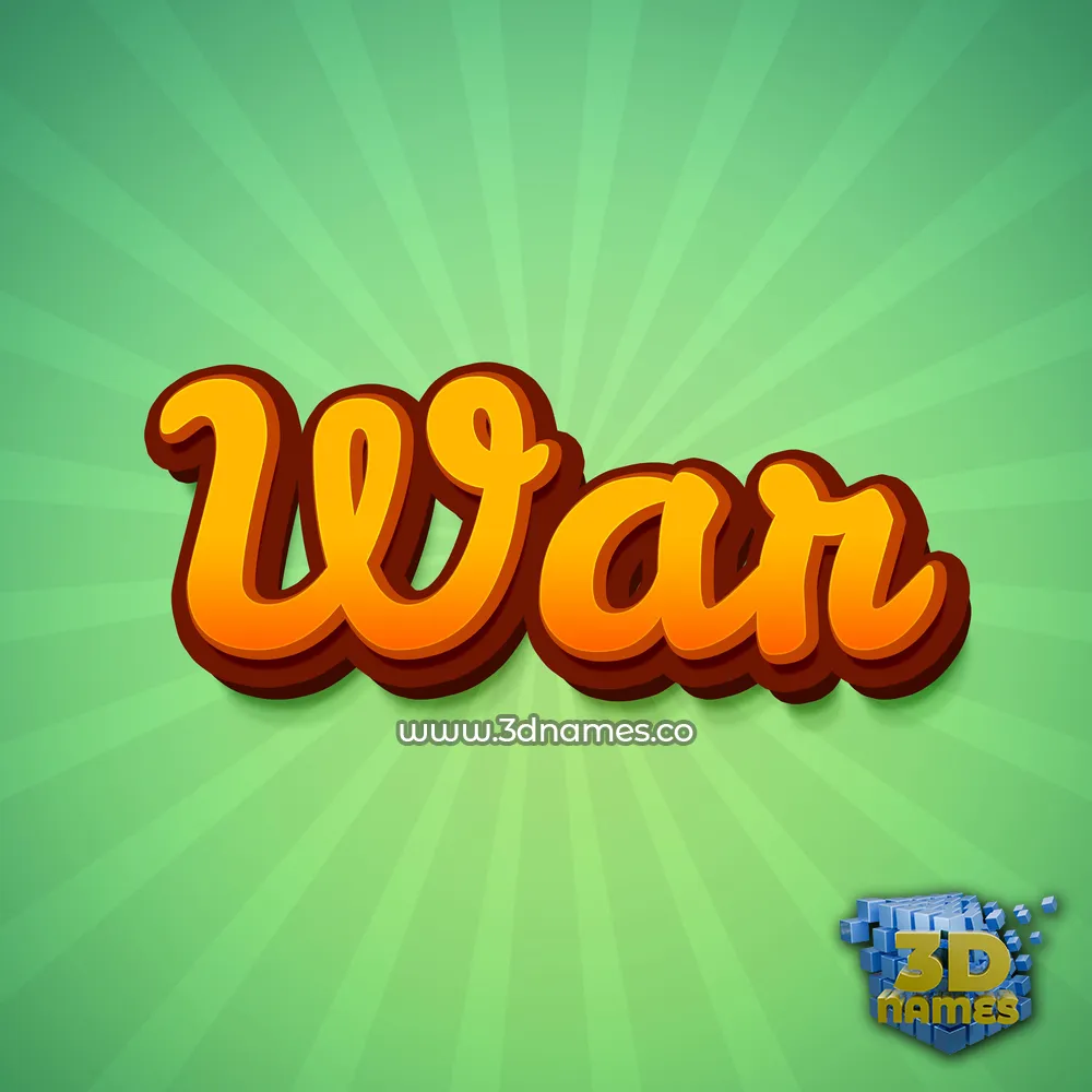 war in Green Rays style - 3D name wallpaper