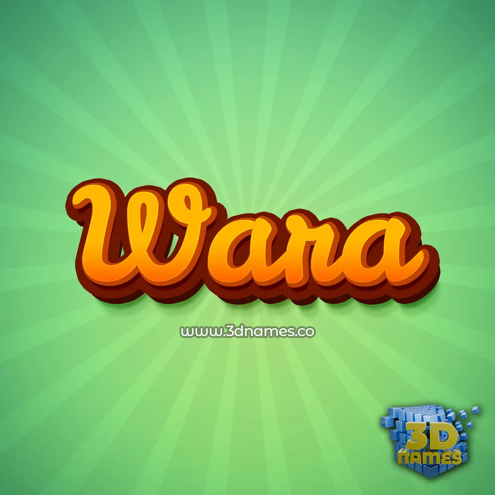 wara in Green Rays style - 3D name wallpaper