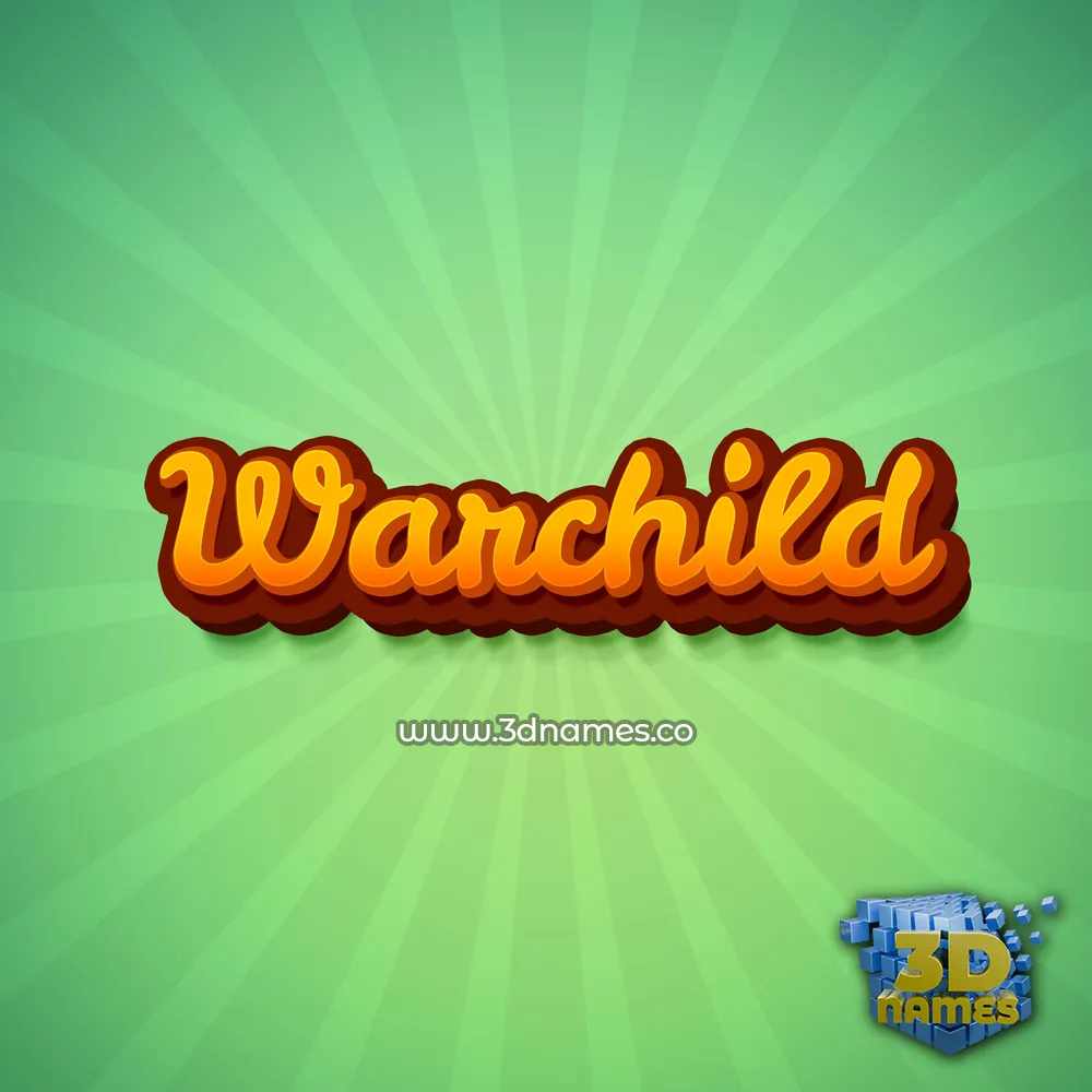 warchild in Green Rays style - 3D name wallpaper