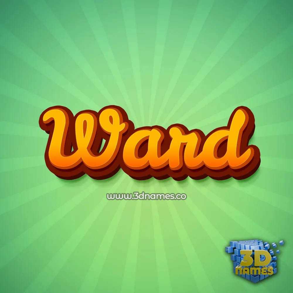 ward in Green Rays style - 3D name wallpaper