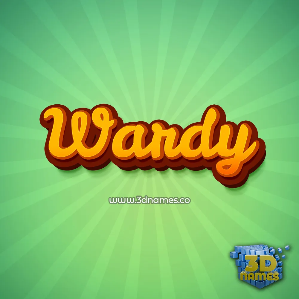 wardy in Green Rays style - 3D name wallpaper
