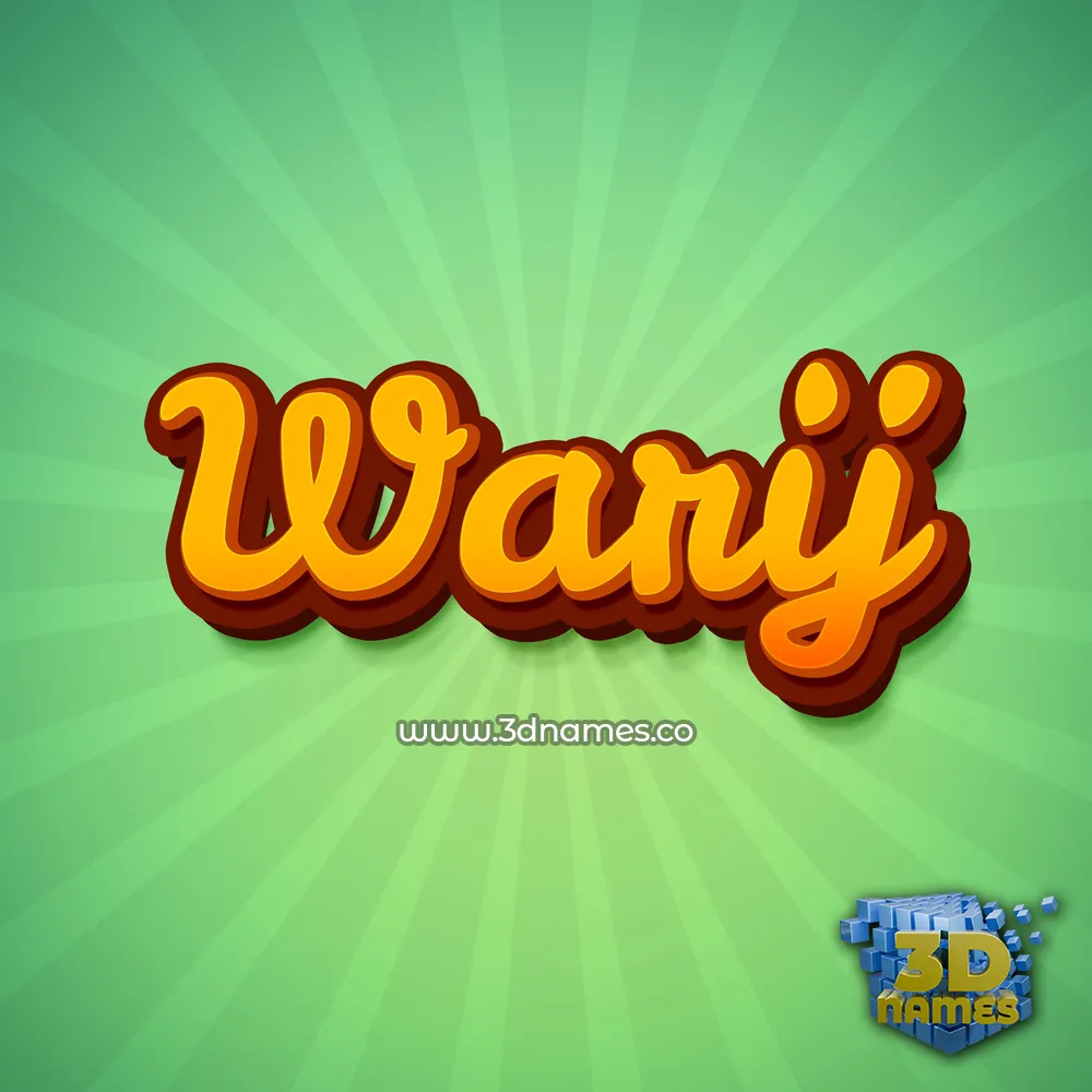 warij in Green Rays style - 3D name wallpaper