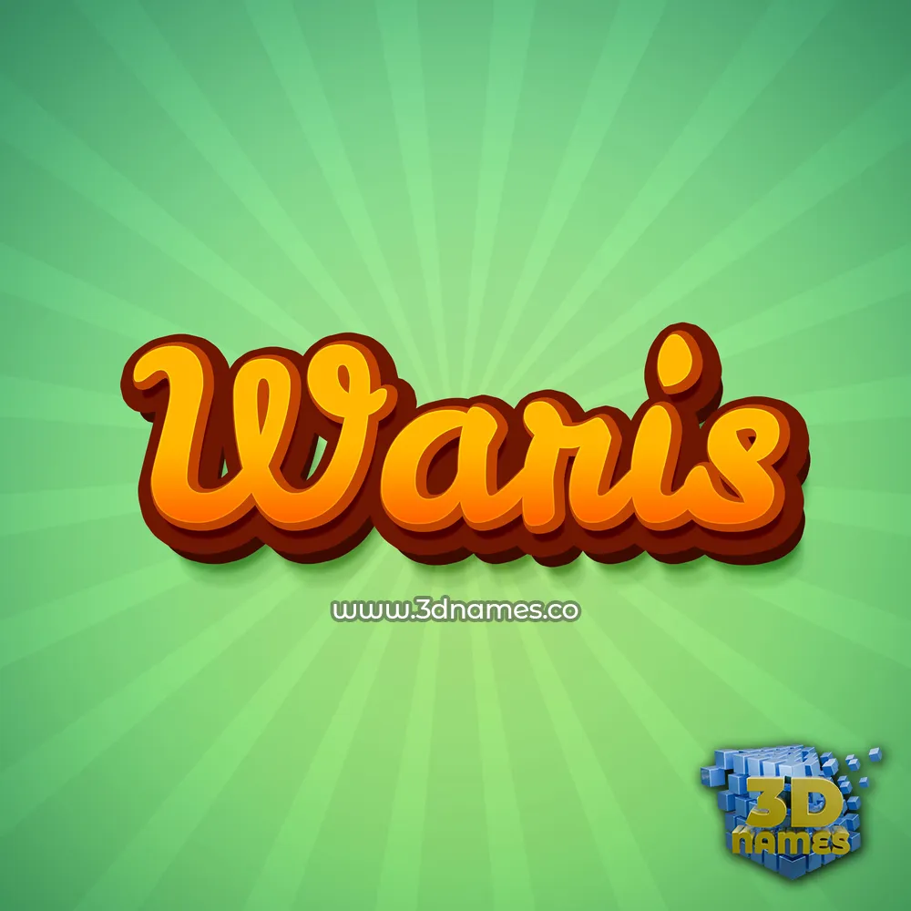 waris in Green Rays style - 3D name wallpaper
