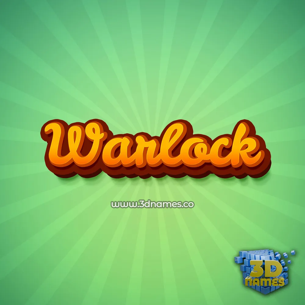 warlock in Green Rays style - 3D name wallpaper