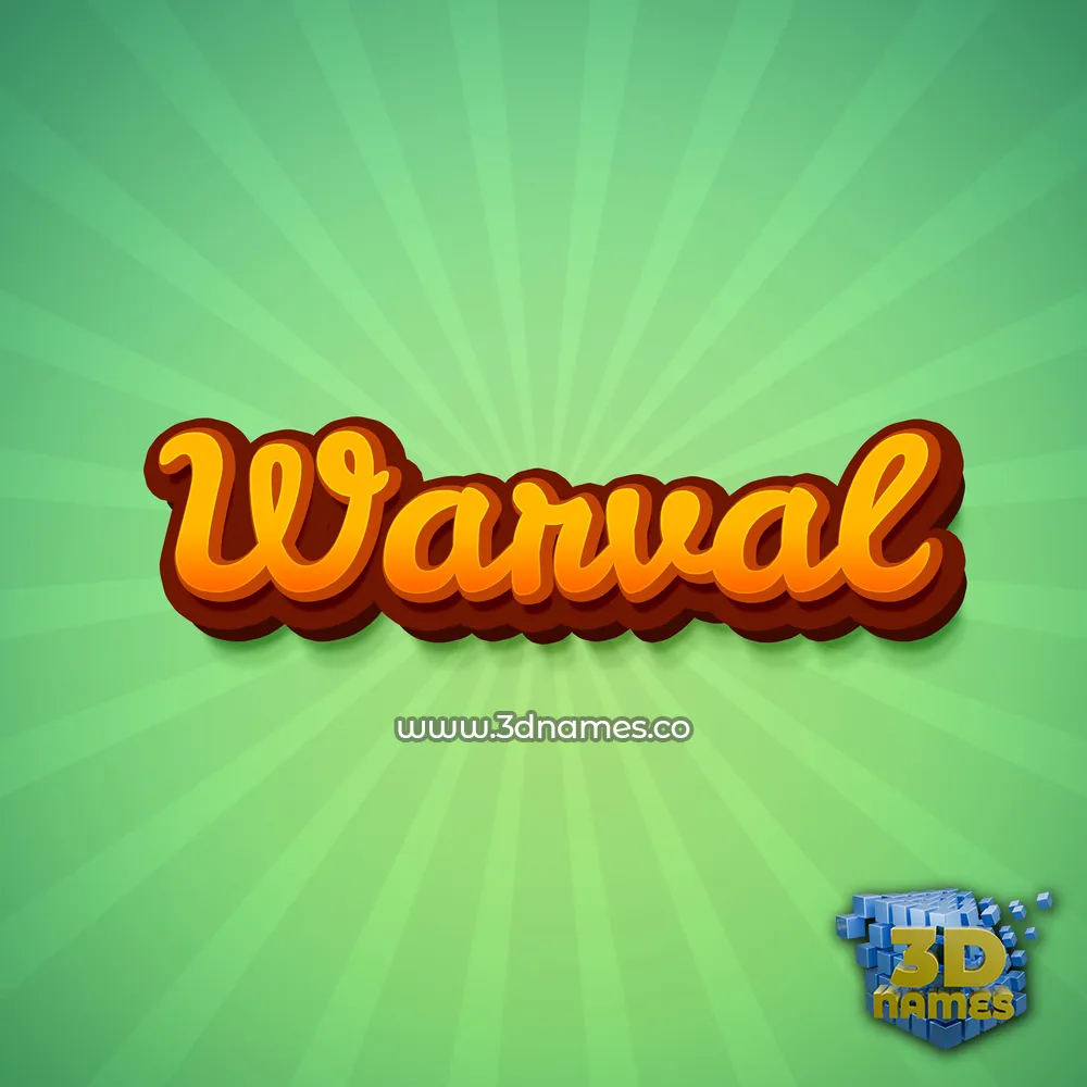 warval in Green Rays style - 3D name wallpaper