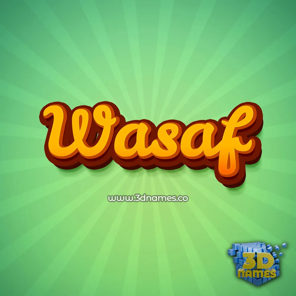 wasaf in Green Rays style - 3D name wallpaper