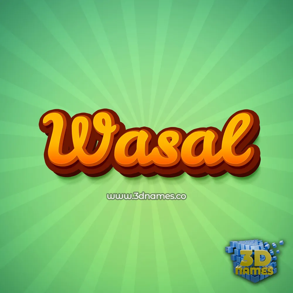 wasal in Green Rays style - 3D name wallpaper